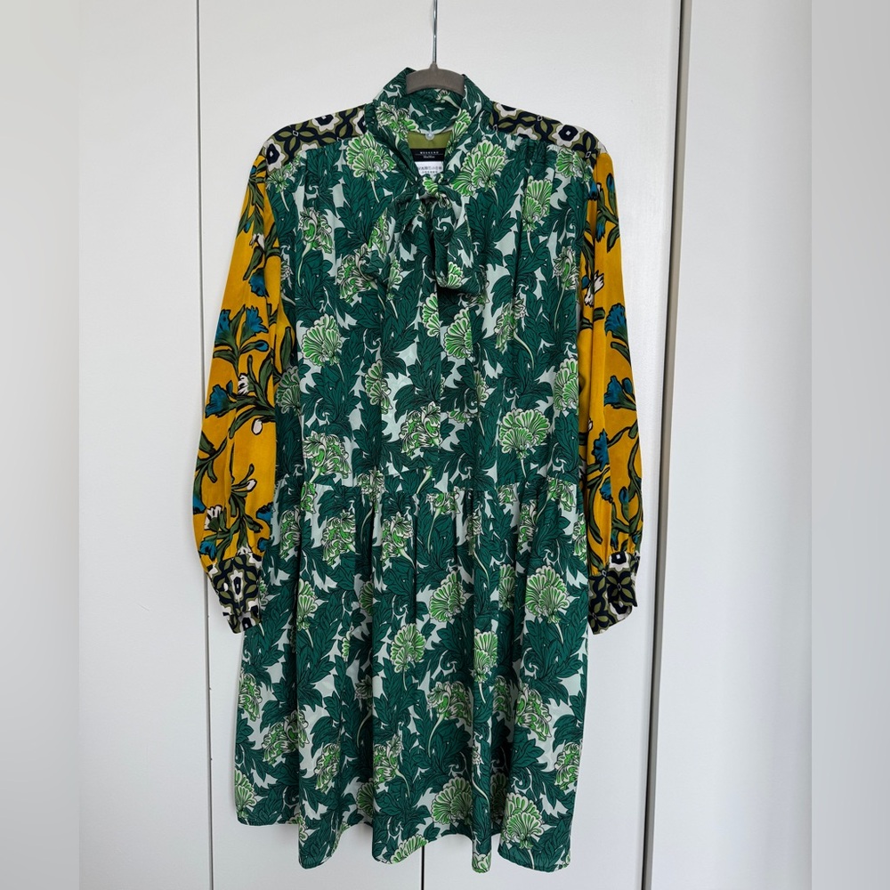 MaxMara Green Baita Dress Made With Silk with a Floral Print